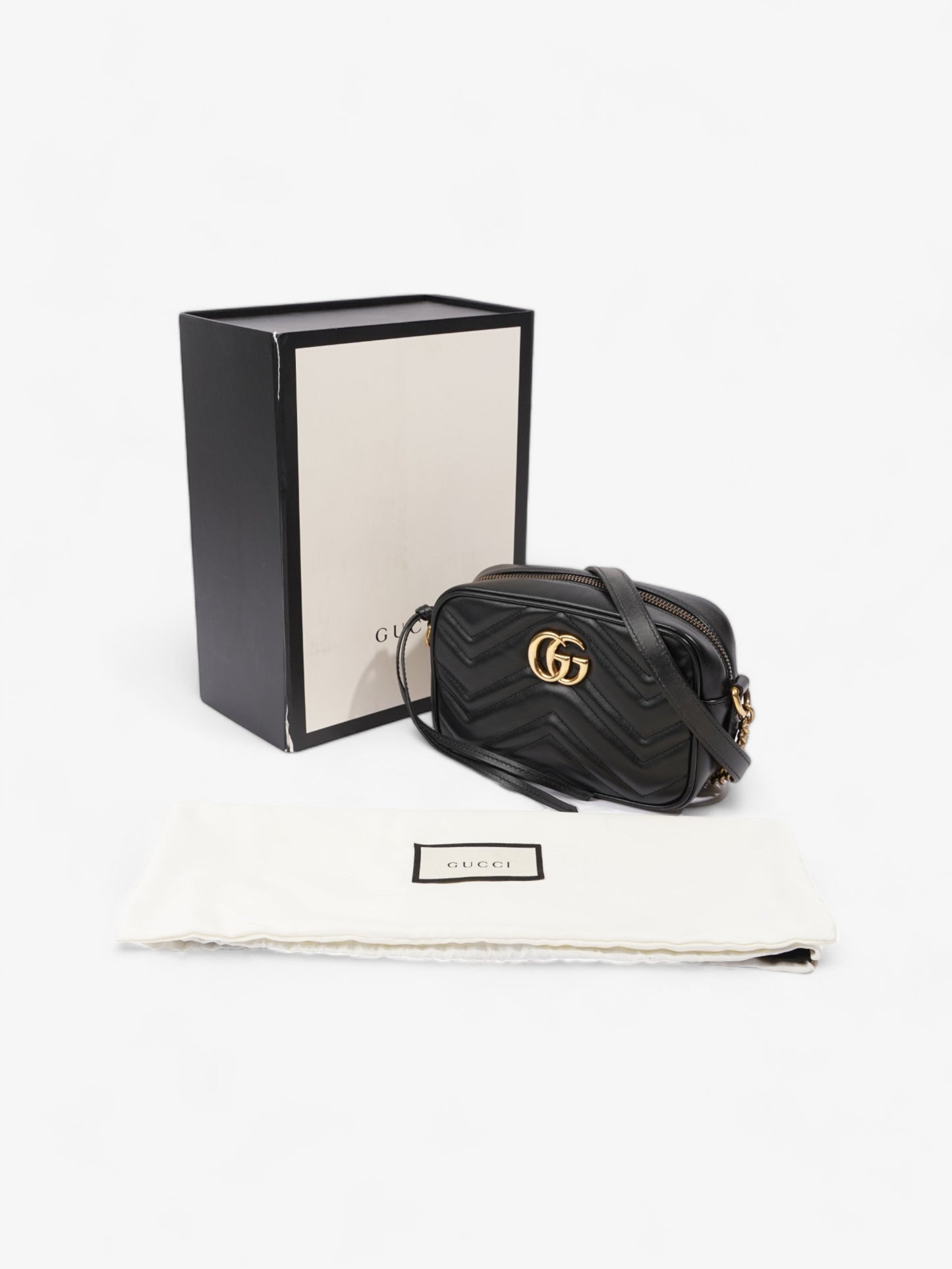 Gucci GG Marmont Black Matelasse Leather Mini