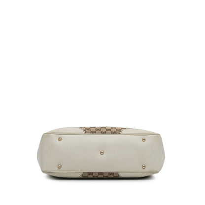 Brown Gucci GG Canvas Bamboo Tote Bag