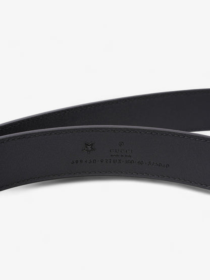 Gucci GG Interlocking Belt GG Supreme / Black / Gold Canvas 100cm / 40"