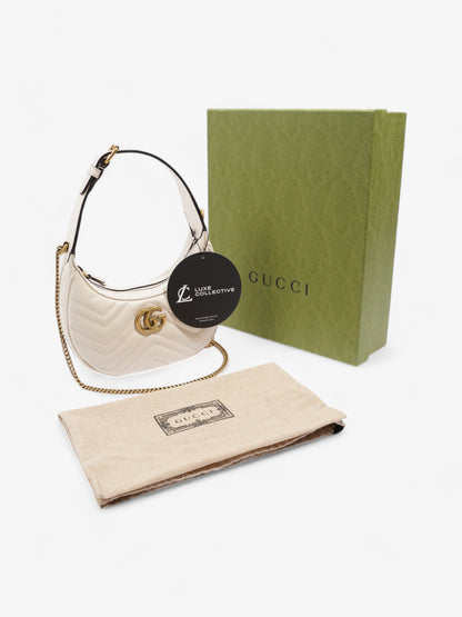 Gucci GG Marmont Shoulder Bag White Matelasse Leather Mini