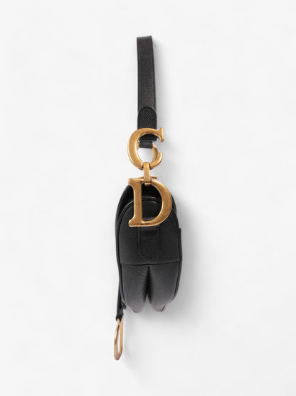 Christian Dior Saddle Bag Black Goatskin Leather