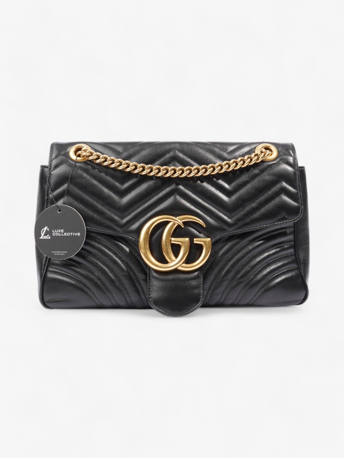 Gucci GG Marmont Black Matelasse Leather Medium