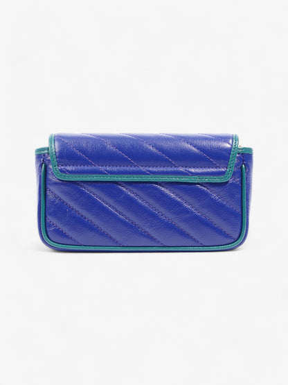 Gucci GG Marmont Blue / Green Matelasse Leather Super Mini