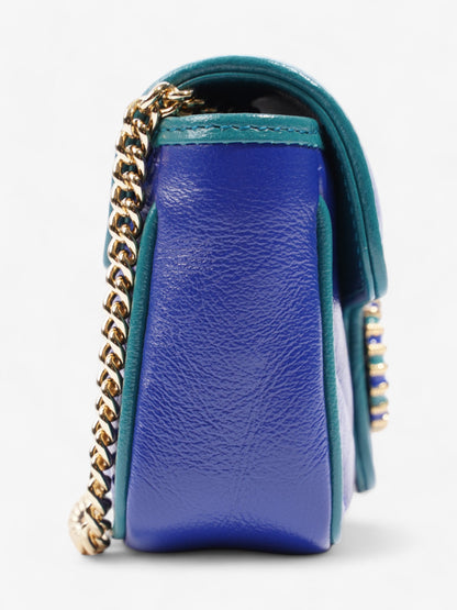 Gucci GG Marmont Blue / Green Matelasse Leather Super Mini