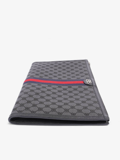 Gucci x Balenciaga The Hacker Project Laptop Pouch Black / Blue And Red Stripe Canvas