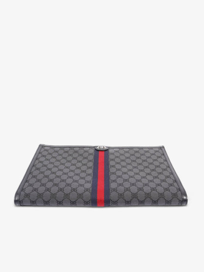 Gucci x Balenciaga The Hacker Project Laptop Pouch Black / Blue And Red Stripe Canvas