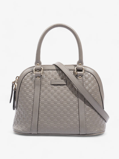 Mini Microguccissima Dome Bag  Grey Leather