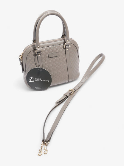 Mini Microguccissima Dome Bag  Grey Leather