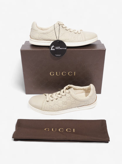 Gucci GG Embossed Ace Beige Embossed Leather EU 37 UK 4