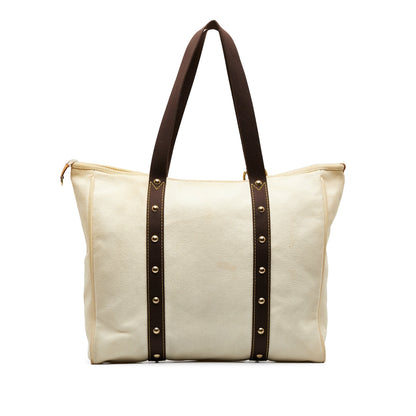 White Louis Vuitton Antigua Cabas GM Tote Bag