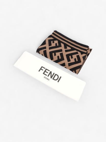 Fendi FF Scarf Brown  / Black Wool