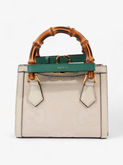 Gucci Diana Tote White / Brown Canvas Mini