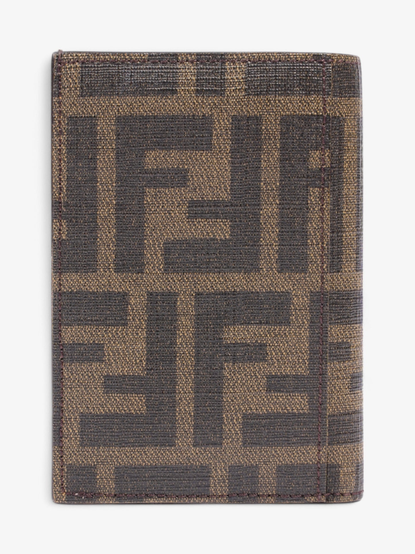 Fendi Card Holder Brown Coated Canvas