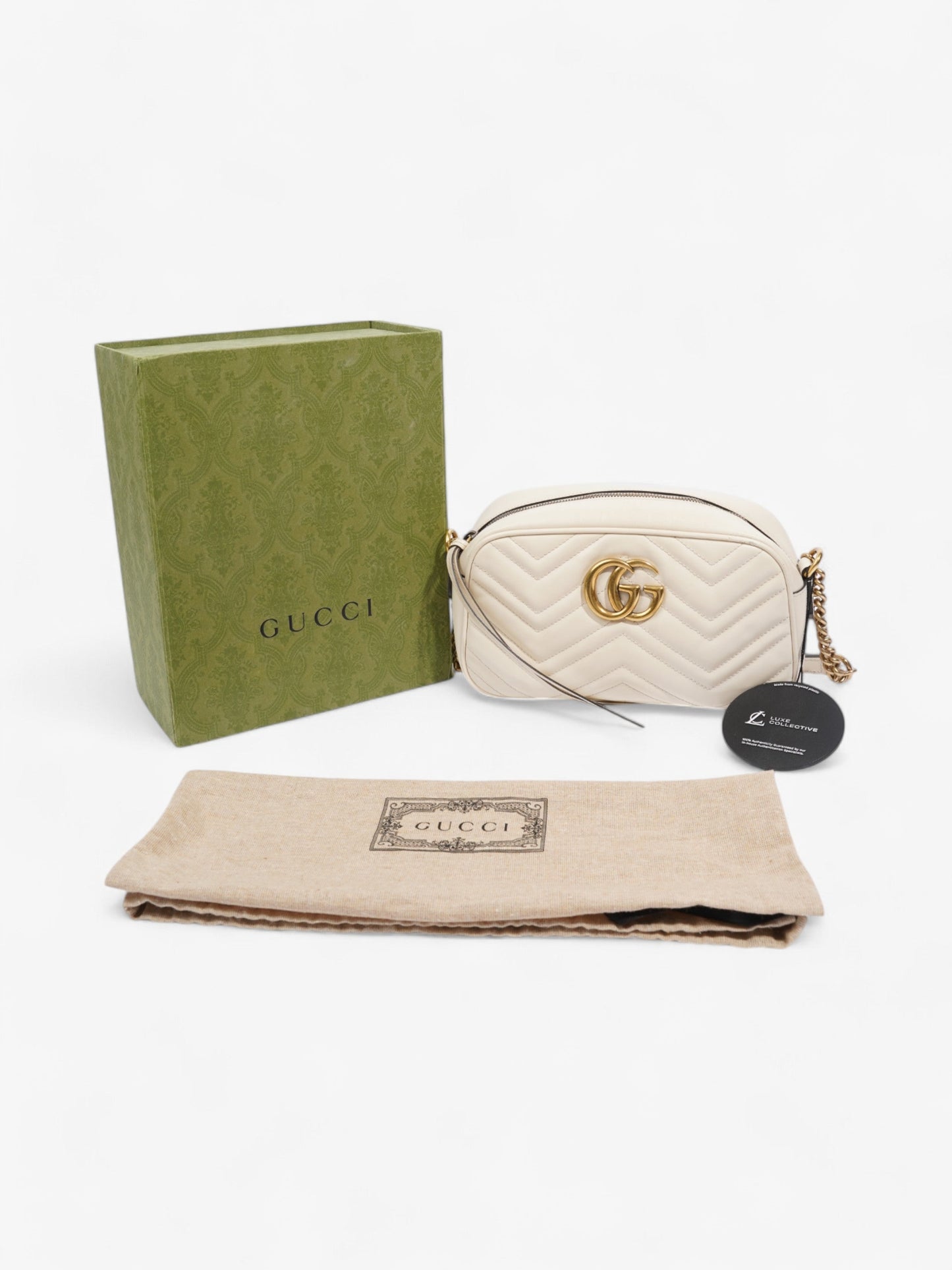 Gucci GG Marmont White Matelasse Leather Small
