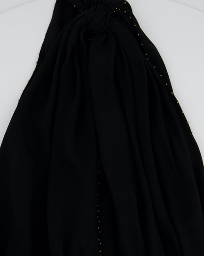 Saint Laurent Black Sleeveless Dress with Small Bronze Studs Size FR 40 (UK 12)