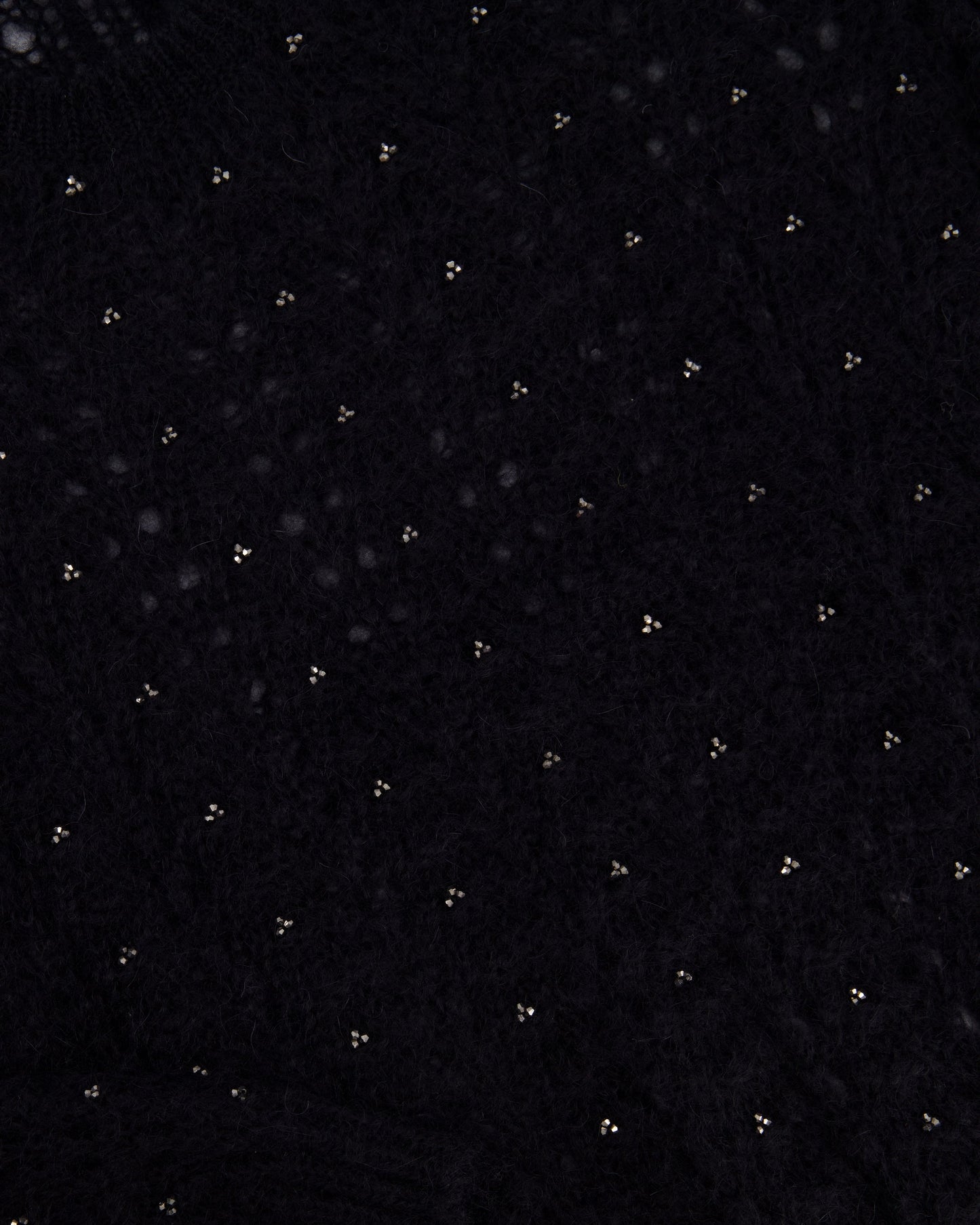 Saint Laurent Black See-Through Jumper with Silver Crystals Details Size FR 36 (UK 8)