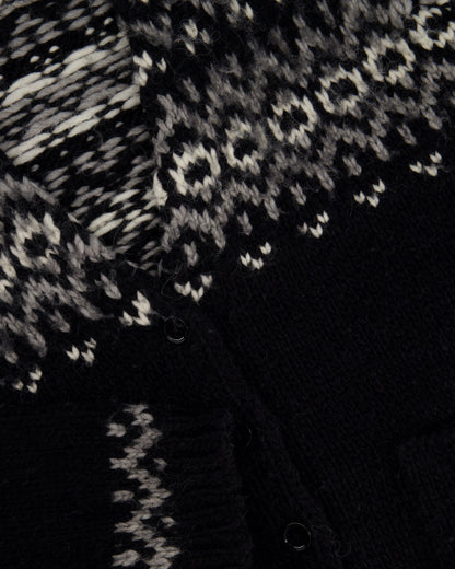 Saint Laurent Black & Grey Knit V-Neck igan Size S (UK 8)