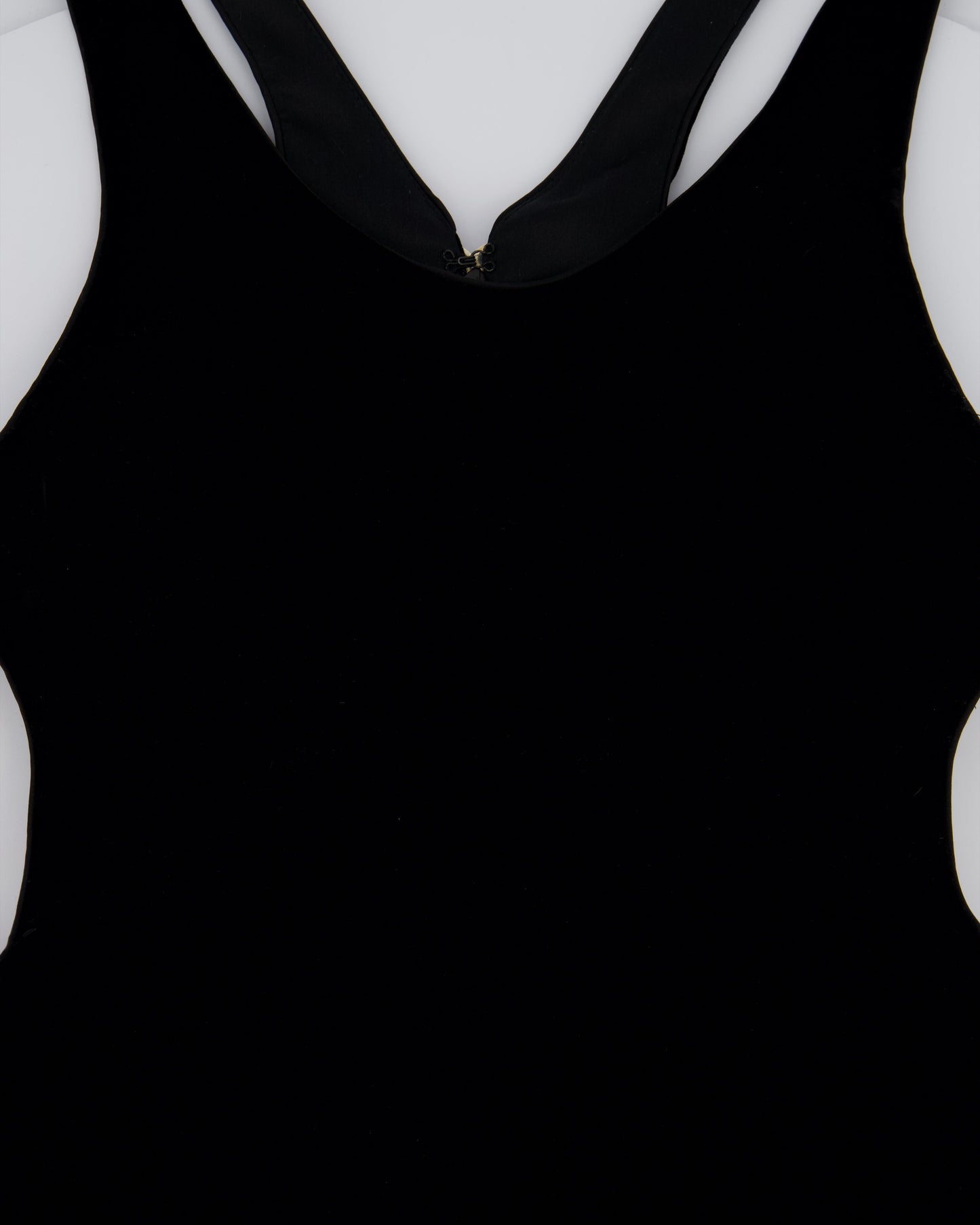 Saint Laurent Black Velvet Mini Sleeveless Playsuit with Crystal Heart and YSL Zip Detail Size FR 36 (UK 8)