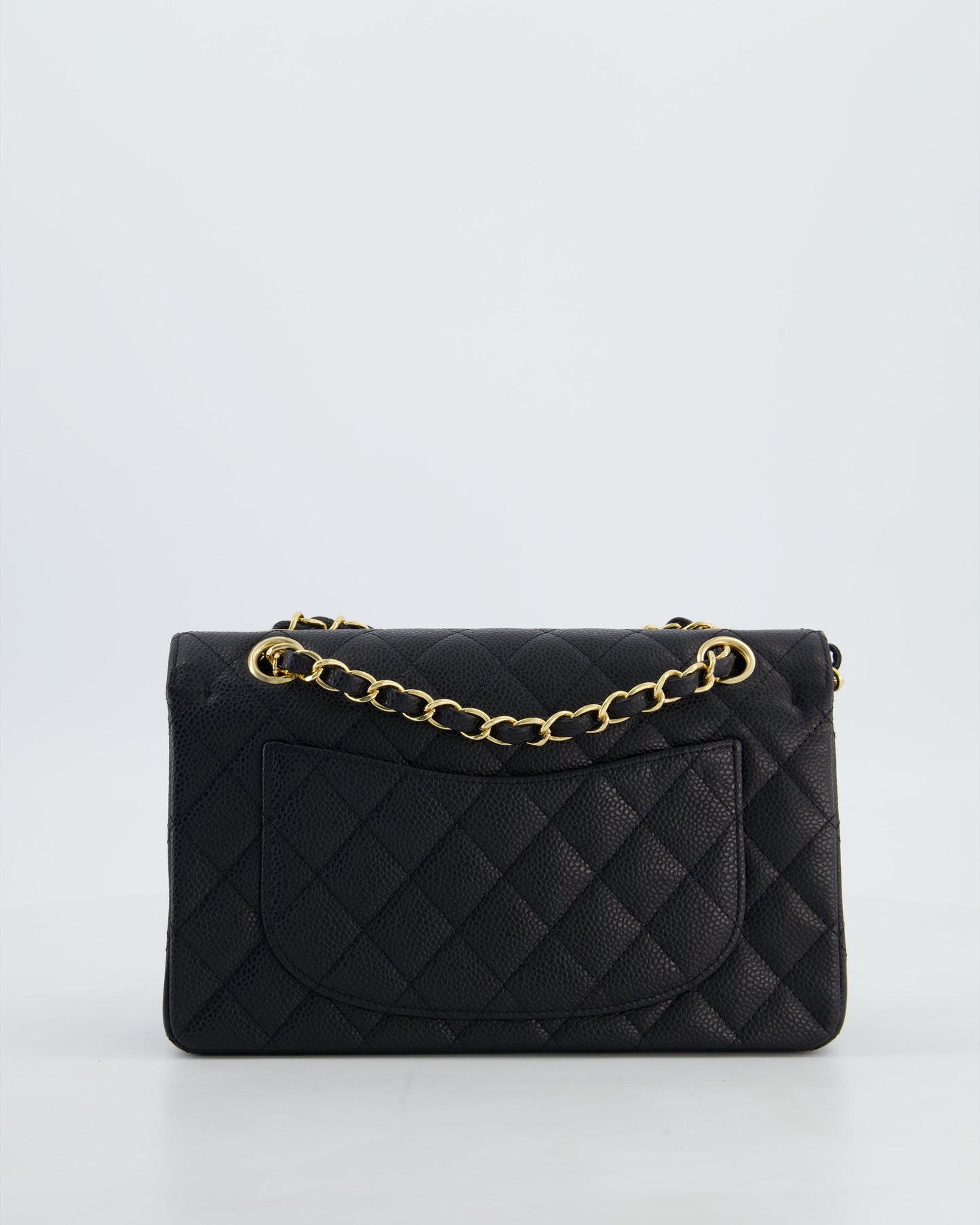 Chanel Black Small Classic Double Flap Bag in Caviar Leather with Gold Hardware