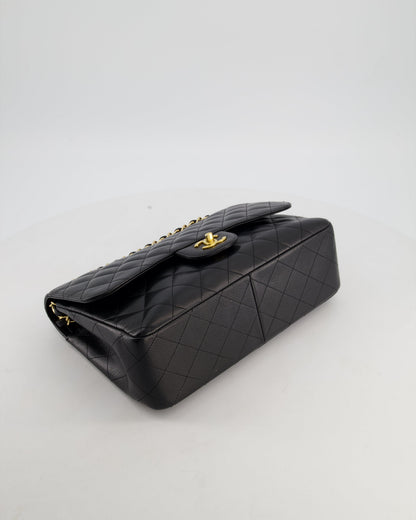 Chanel Black Jumbo Classic Double Flap Bag in Caviar Leather with Gold Hardware