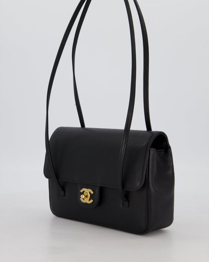 *RARE* Chanel 26P Preppy Coco Small Flap Bag in Shiny Caviar Leather with Gold Hardware