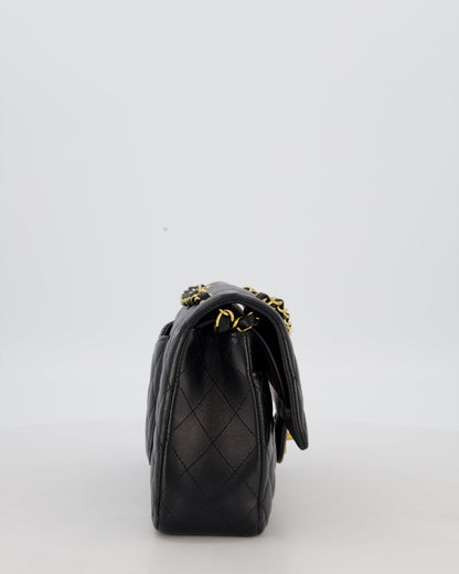 Chanel Black Medium Classic Double Flap Bag in Lambskin Leather with Gold Hardware