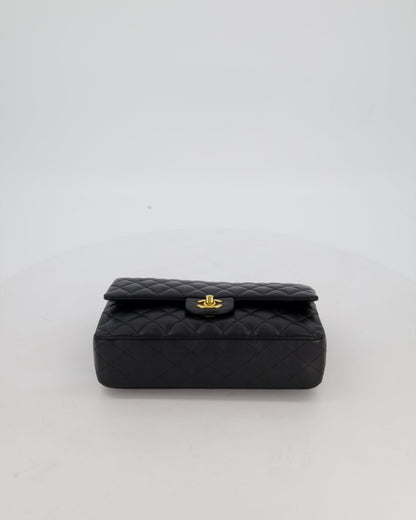 Chanel Black Medium Classic Double Flap Bag in Lambskin Leather with Gold Hardware