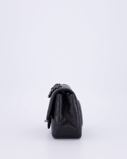 Chanel Black Mini Square Classic Flap Bag in Quilted Lambskin Leather with Ruthenium Hardware