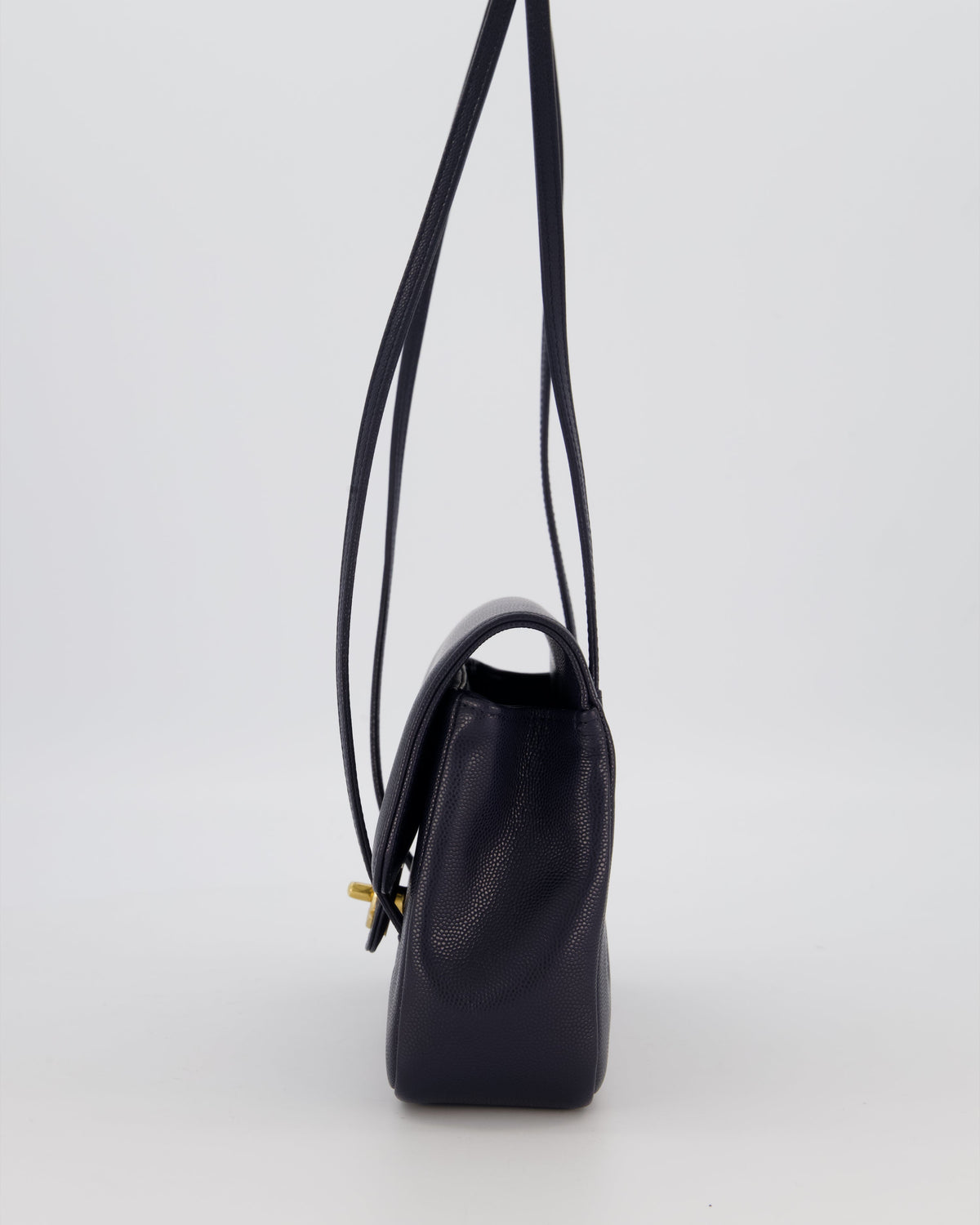 Chanel 26P Preppy Coco Small Flap Bag in Navy Caviar Leather with Gold Hardware
