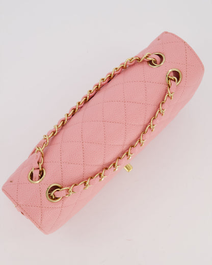 *HOT* Chanel Bubblegum Pink Vintage Classic Medium Double Flap Bag in Caviar Leather with 24K Gold Hardware