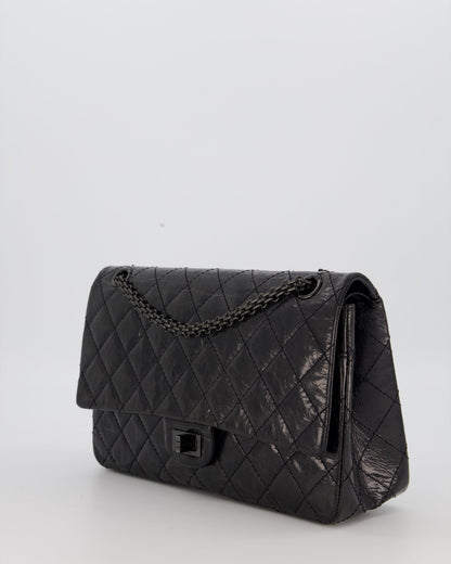 Chanel Black Reissue 226 Medium Double Flap Bag in Patent Leather with So Black Hardware