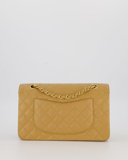 *VERY RARE* Chanel Chai Latte Vintage Medium Classic Double Flap Bag in Caviar Leather with 24K Gold Hardware
