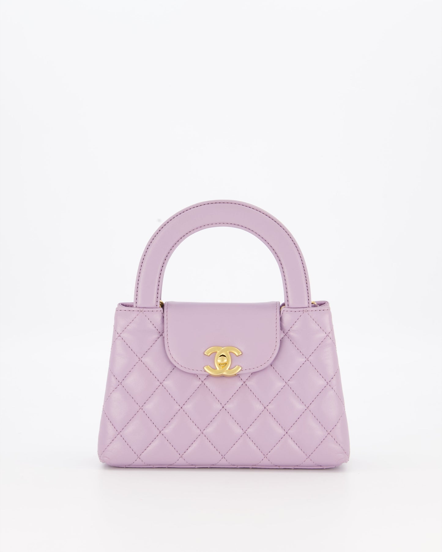 *HOT COLOUR* Chanel Lilac Small Mini Kelly Shopping Bag in Calfskin Leather with Brushed Gold Hardware