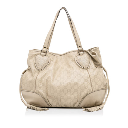 White Gucci Guccissima Tribeca Tote Bag