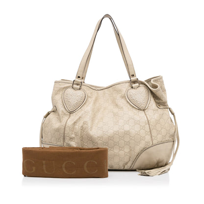 White Gucci Guccissima Tribeca Tote Bag