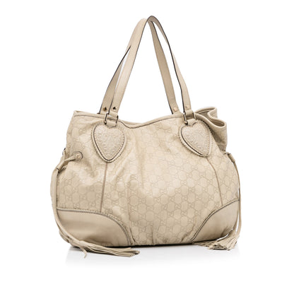 White Gucci Guccissima Tribeca Tote Bag