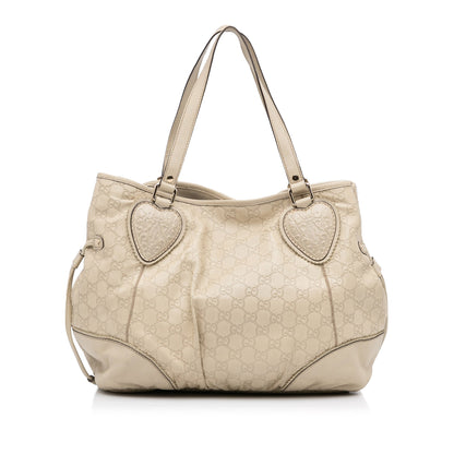 White Gucci Guccissima Tribeca Tote Bag