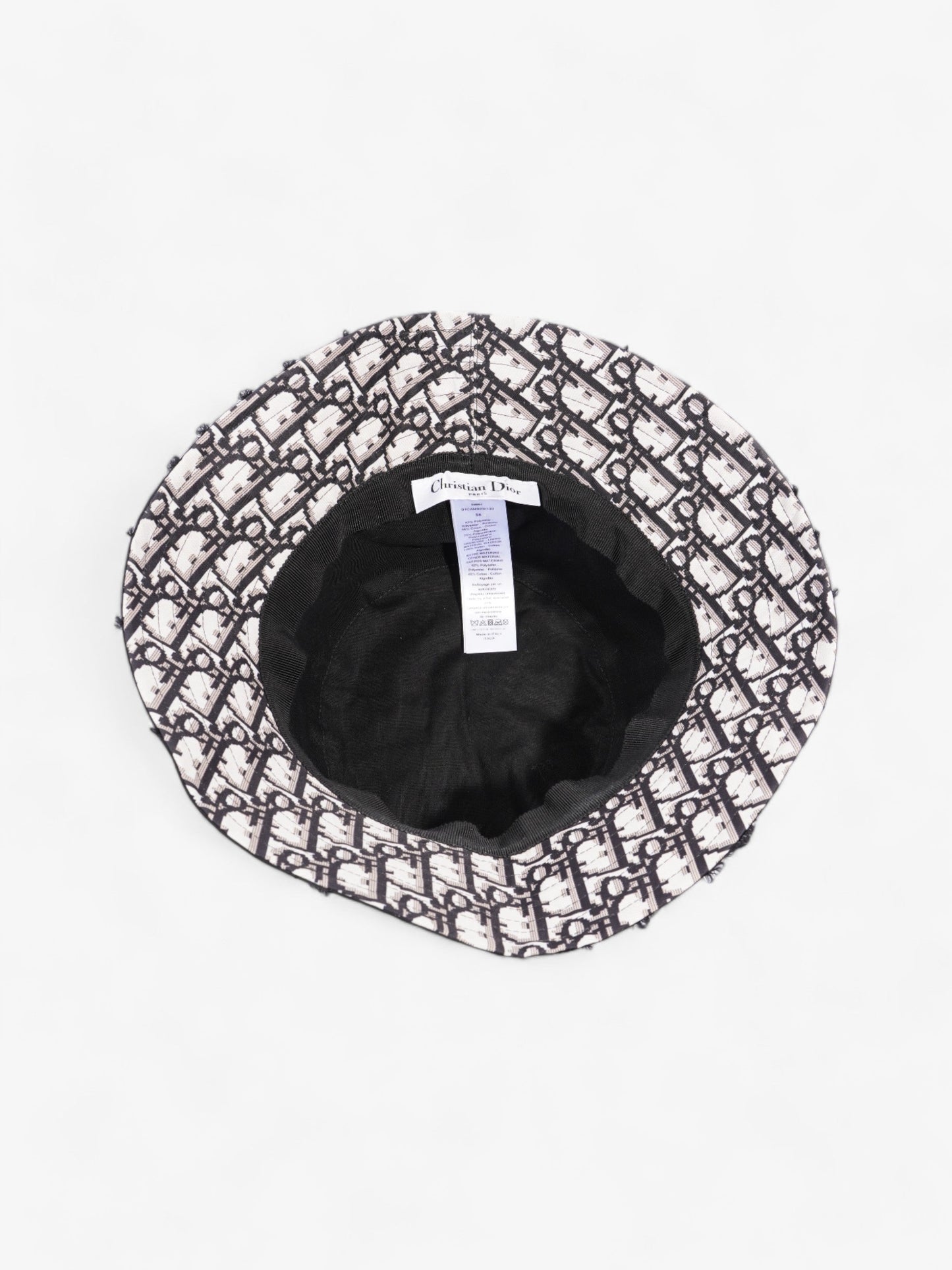 Christian Dior Camouflage Logo Bucket Hat Black Polyester 58