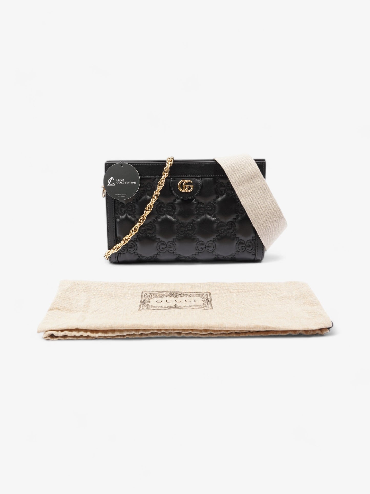 Gucci GG Small Shoulder Bag Black Matelasse Leather