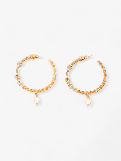 Christian Dior 30 Montaigne Hoops Gold / Pearl Base Metal