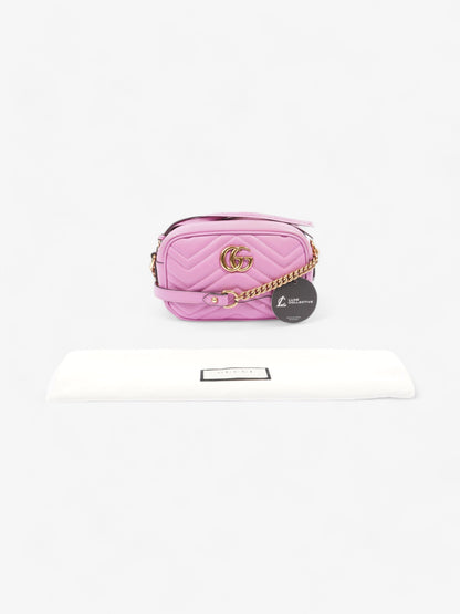 Gucci GG Marmont Camera Pink Matelasse Leather Mini
