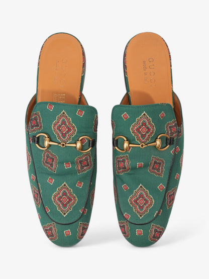 Gucci Princetown Loafer Green / Red Canvas EU 44 UK 10