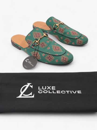 Gucci Princetown Loafer Green / Red Canvas EU 44 UK 10
