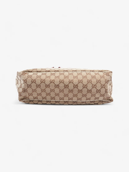 Gucci Positano Scarf Tote Beige And Ebony GG Supreme Canvas