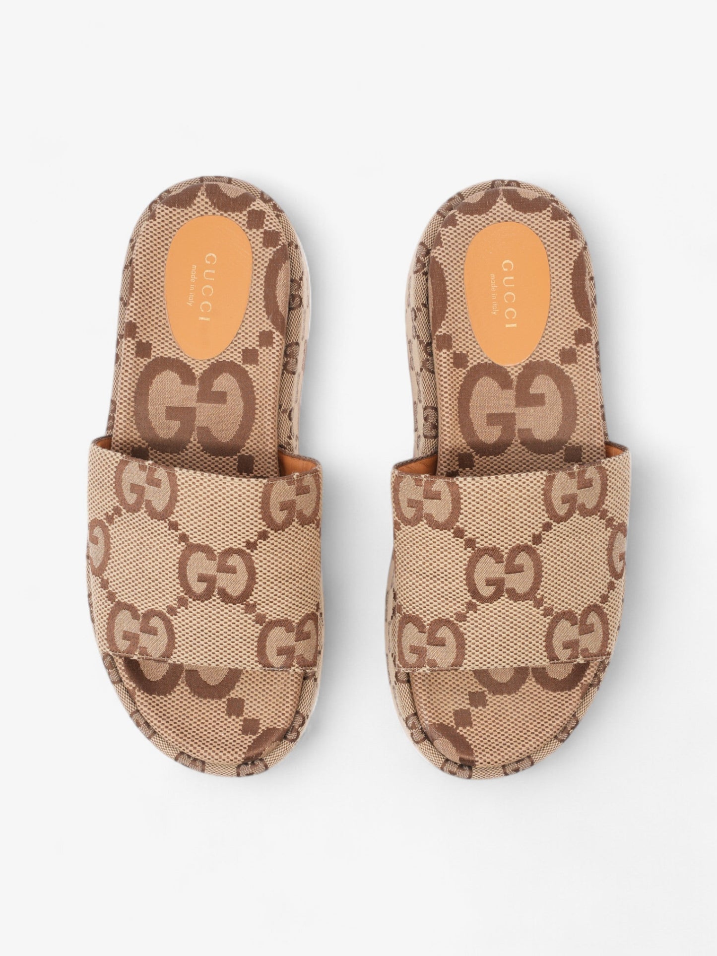 Gucci GG Platform Slides Beige  Canvas EU 39.5 UK 6.5