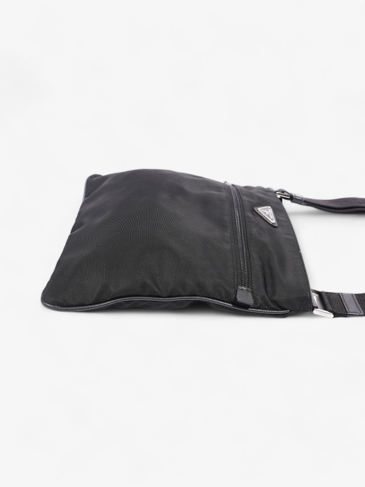 Prada Front Pocket Messenger Bag Black Nylon Medium