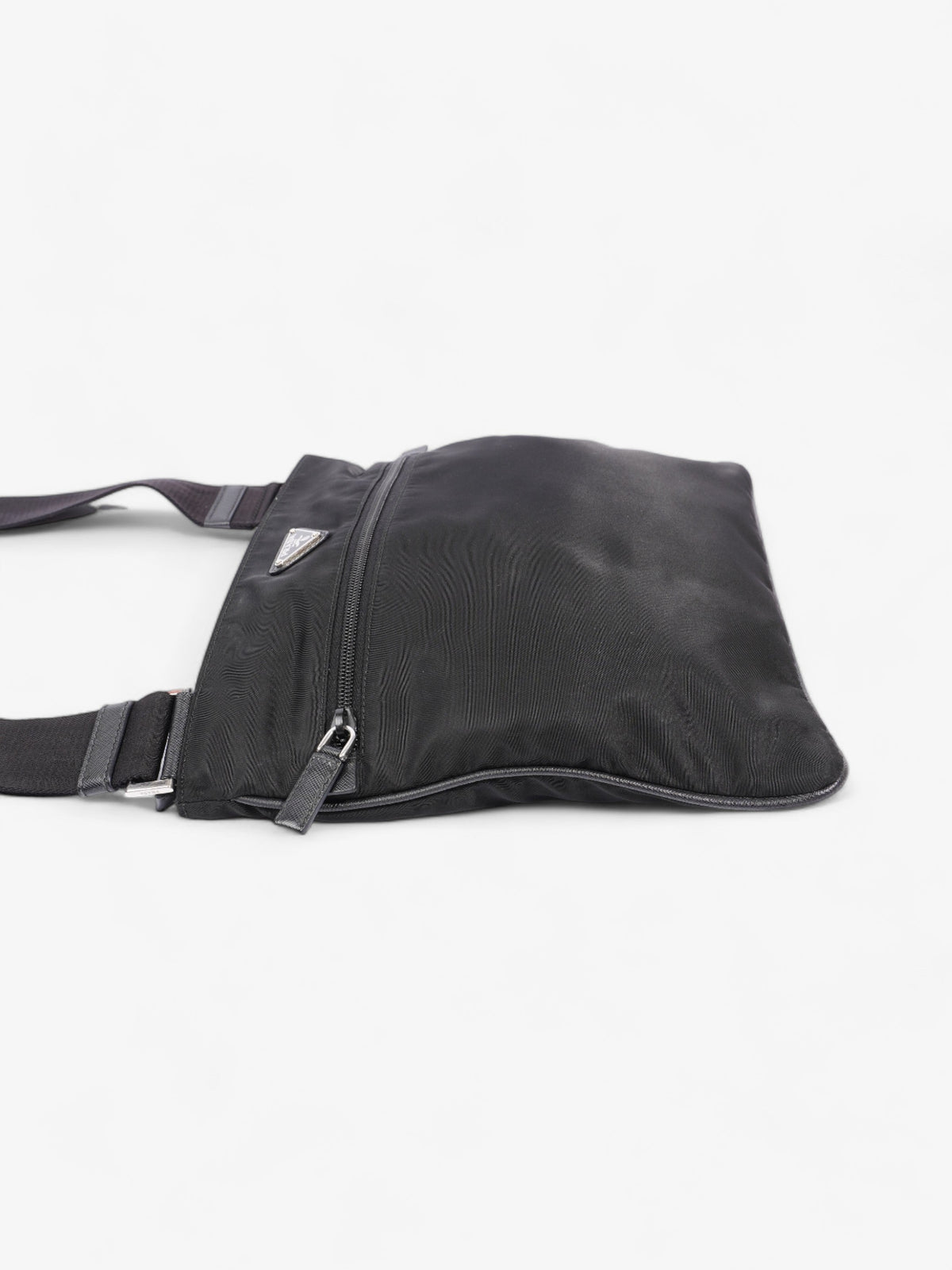 Prada Front Pocket Messenger Bag Black Nylon Medium