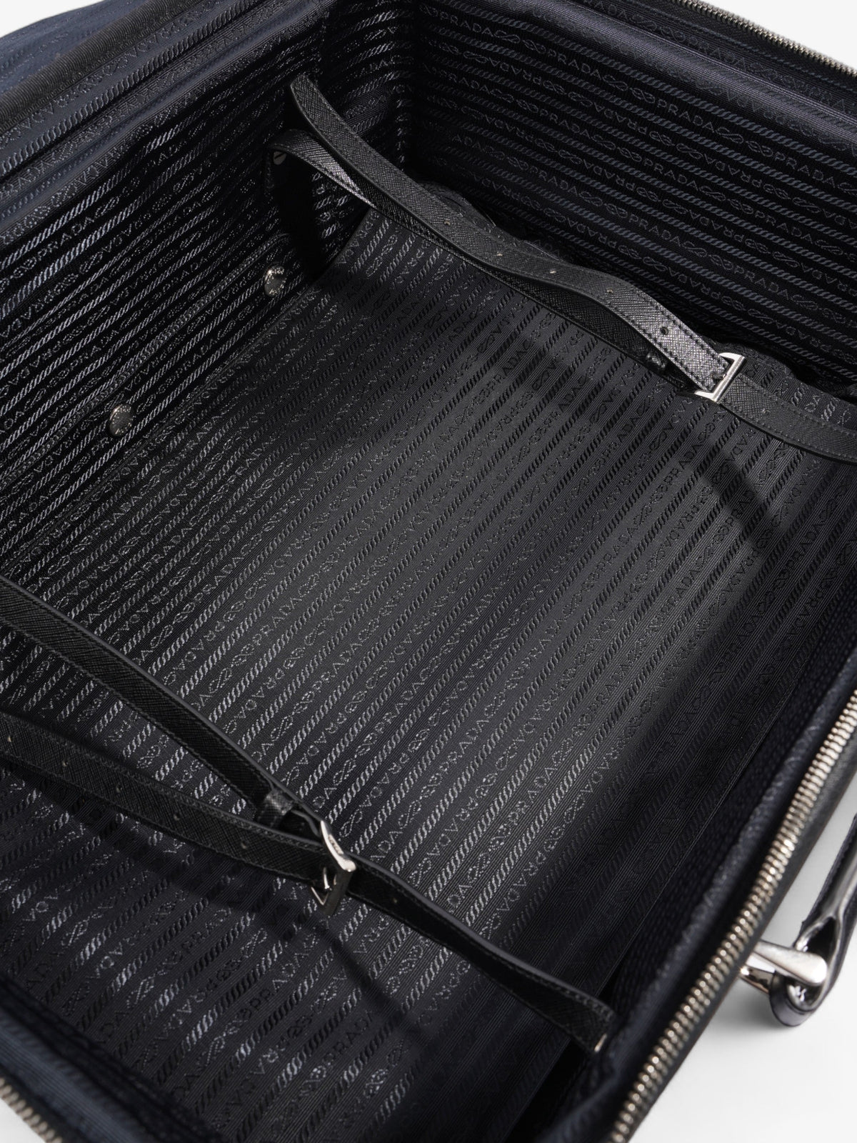 Prada Carry On Trolley Suitcase Black Re Nylon