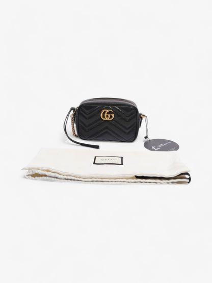 Gucci GG Marmont Shoulder Bag Black Matelasse Leather Mini