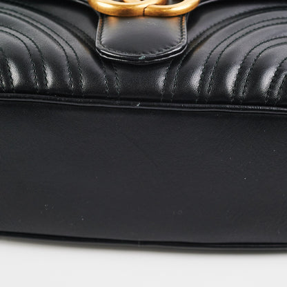 Gucci Matelasse Sylvie Small GG Marmont Top Handle Black